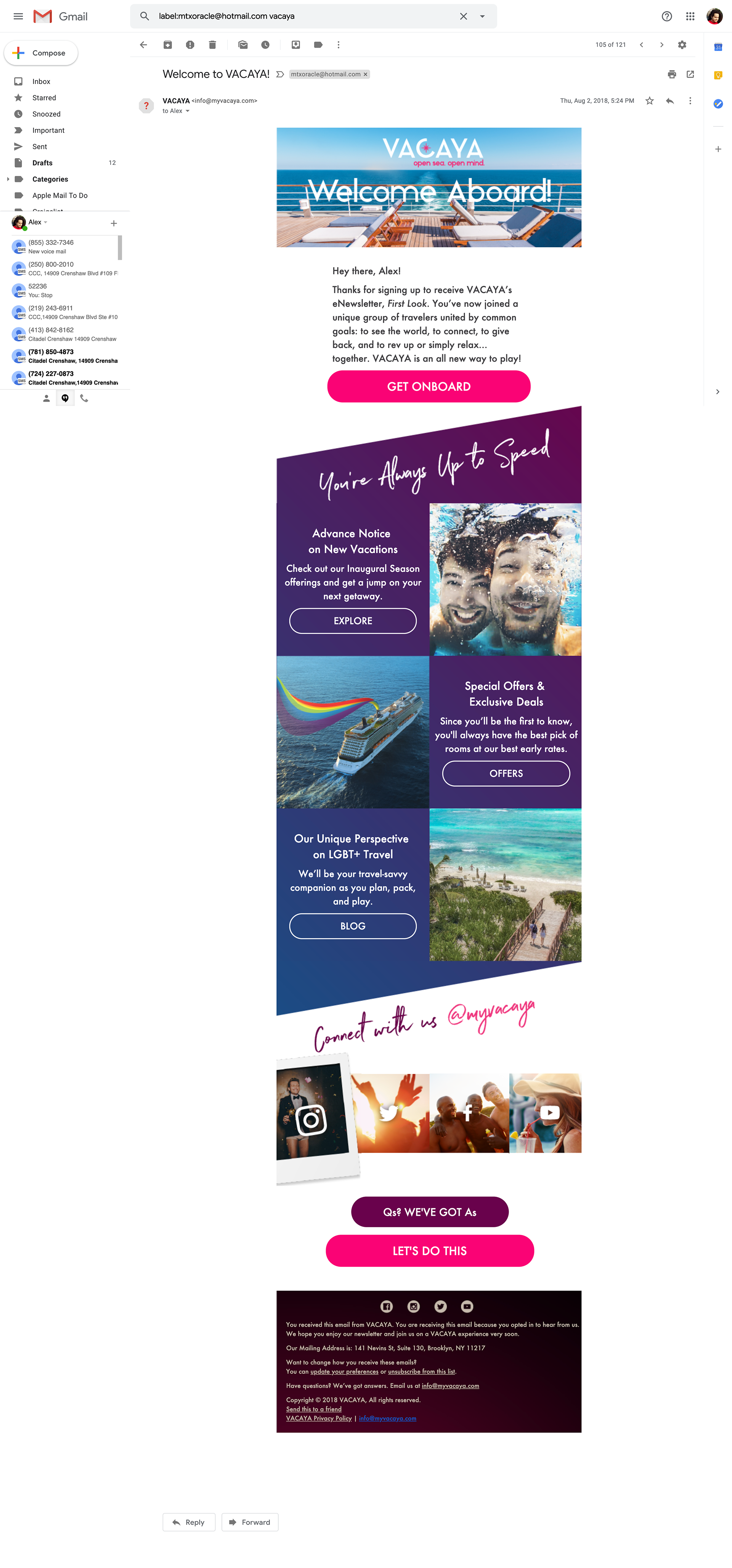 VACAYA campaign creative from the launch period