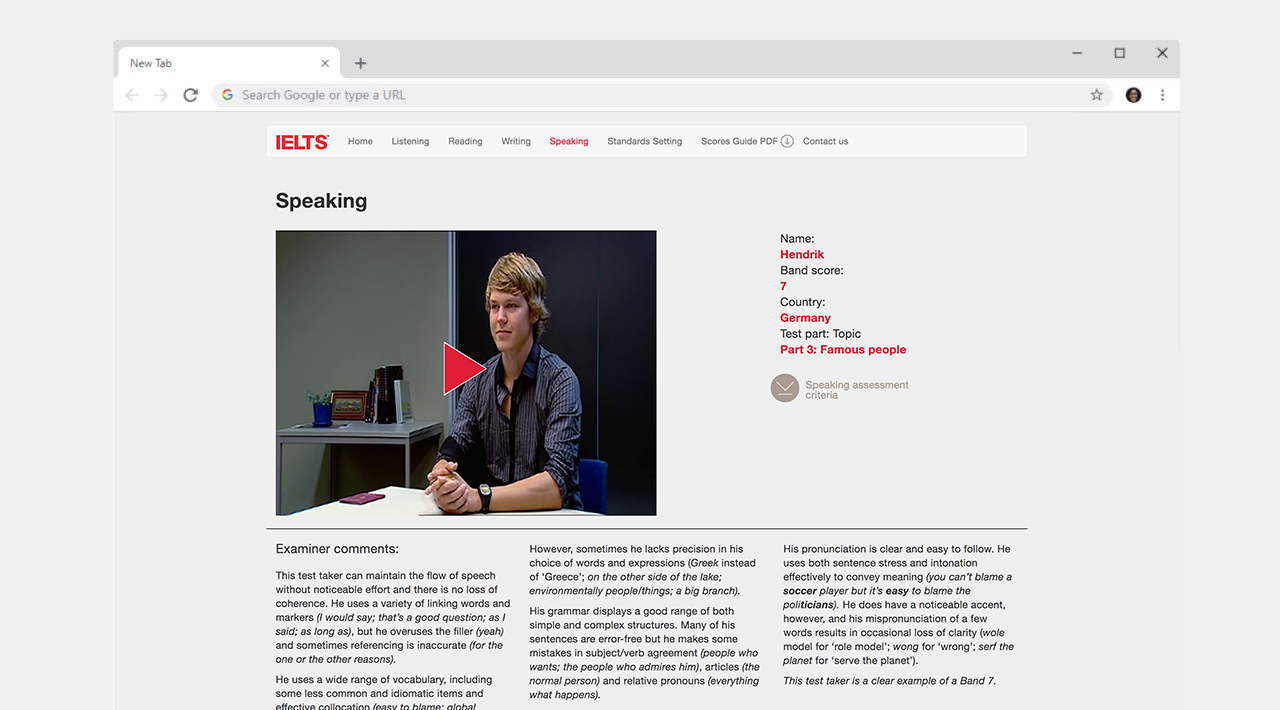 IELTS communication design asset from the digital materials program