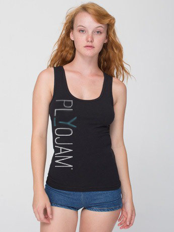 PLYOJAM branded apparel on model